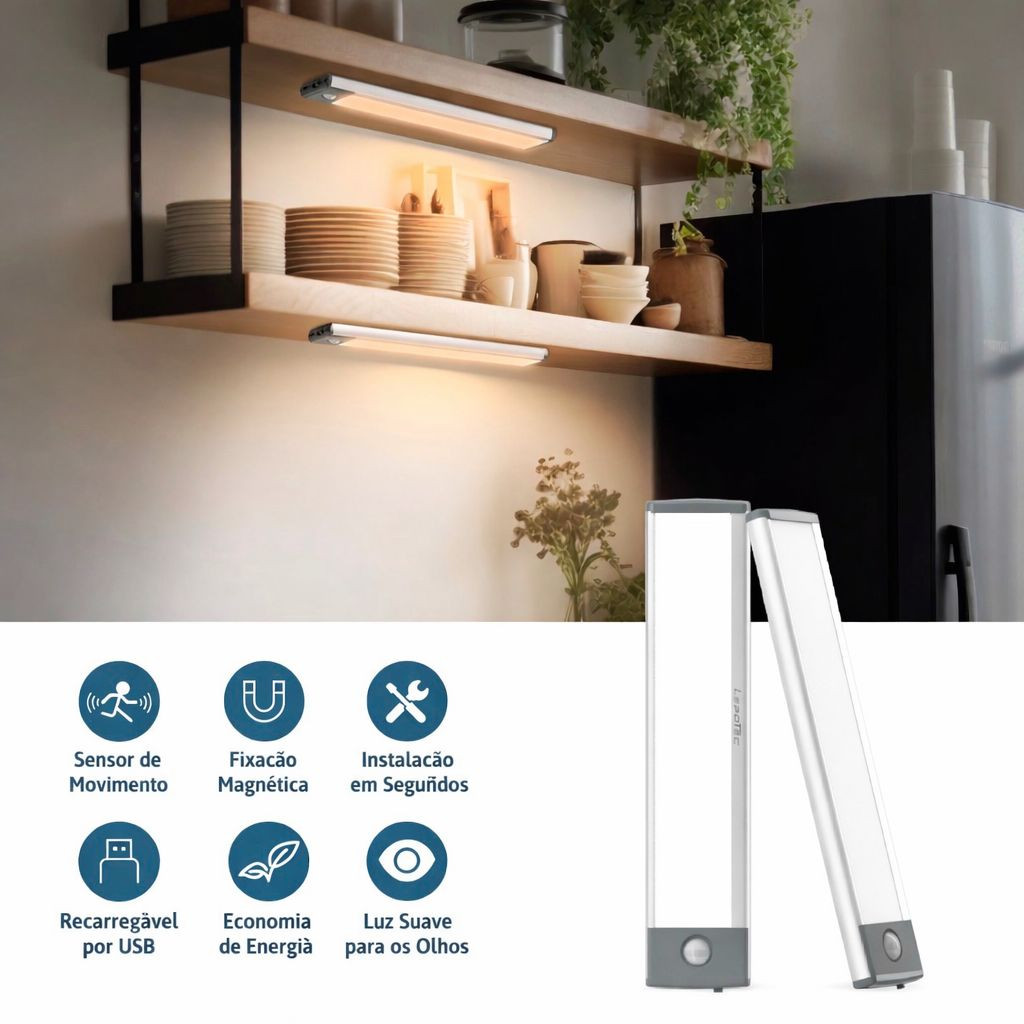 Luminária LED COM SENSOR DE MOVIMENTO 40cm - Imagem 2